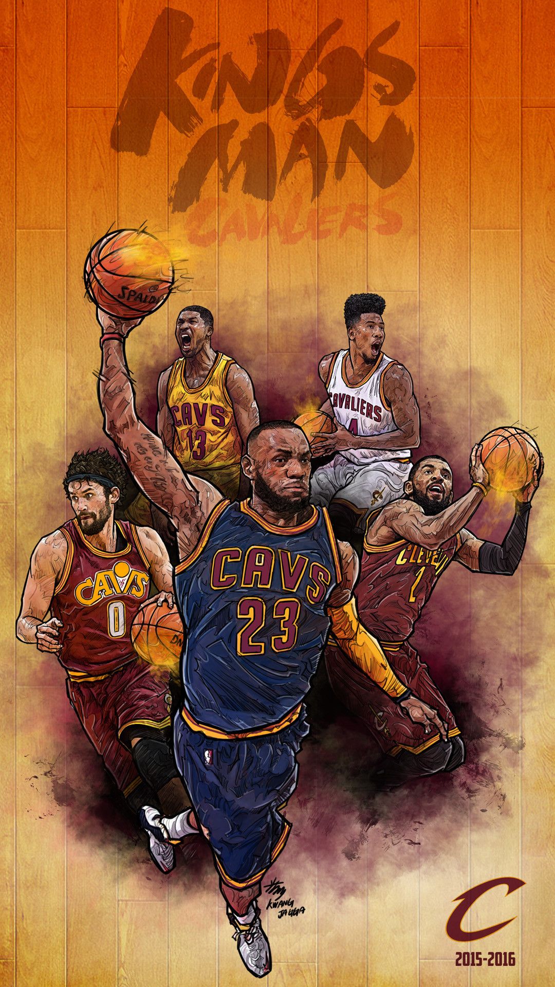 Giocatori Cleveland Cavaliers basket, 1080x1920 Full HD Verticale, Samsung Galaxy