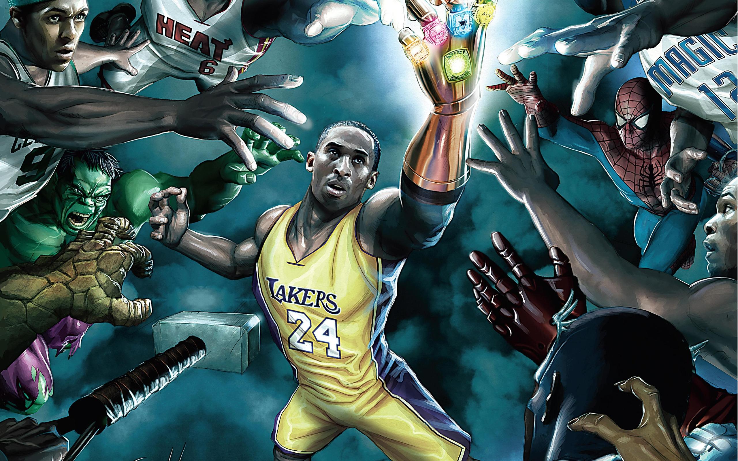 Kobe Bryant supereroi Lakers, Black Mamba, 2560x1600 2K+, Desktop