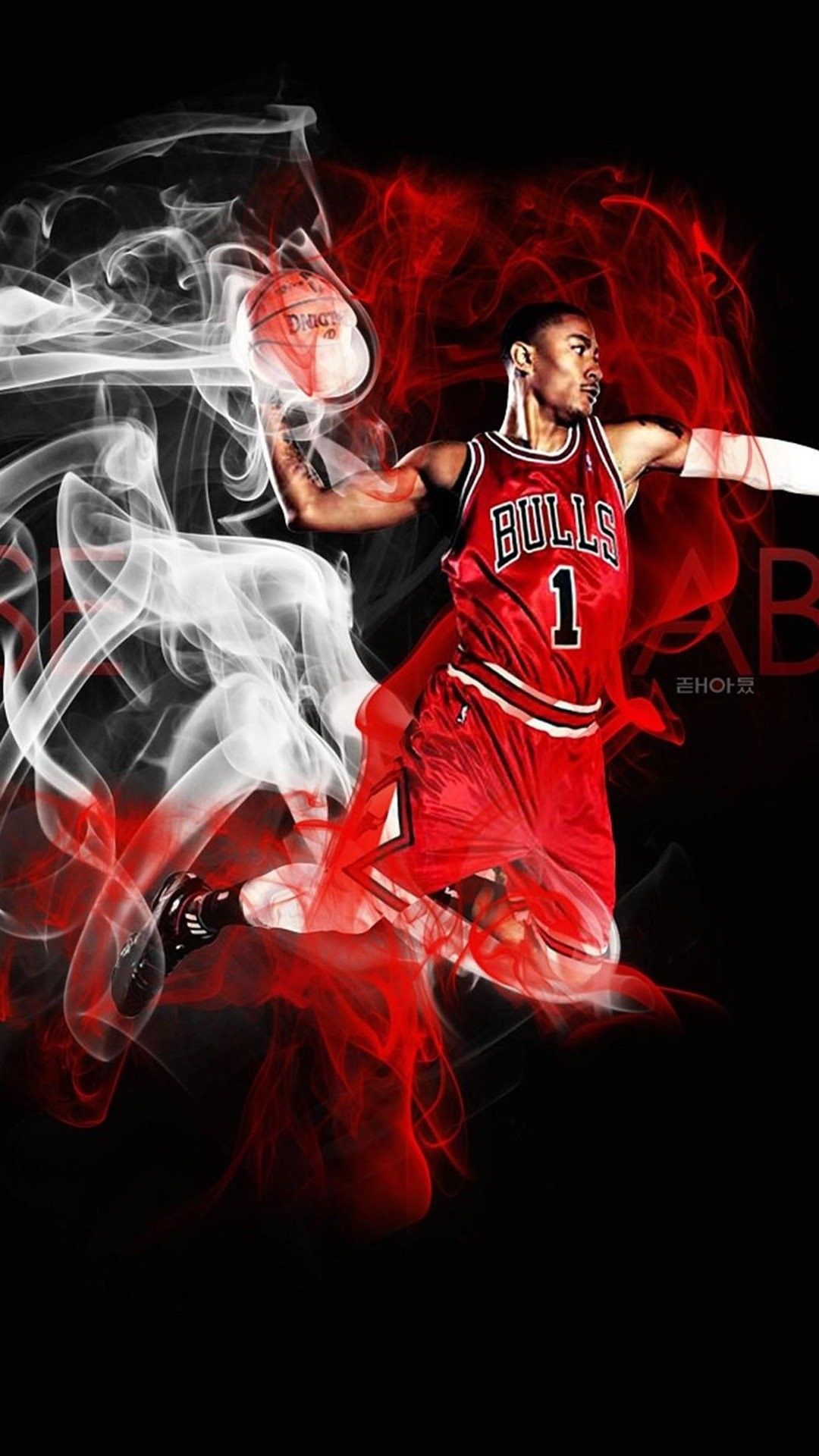 Giocatore Chicago Bulls fumo rosso, 1080x1920 Full HD Verticale, iPhone