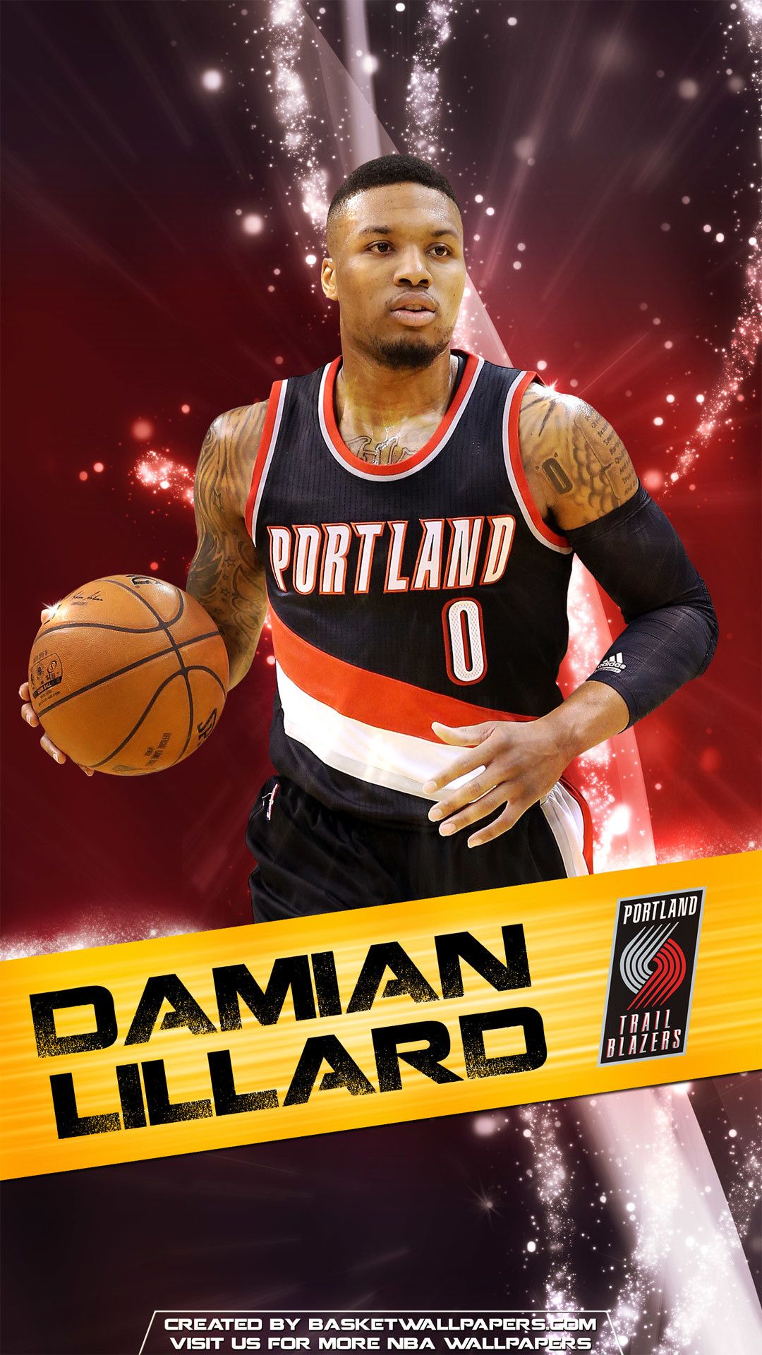Damian Lillard Portland Trail Blazers, 1080x1920 Full HD Verticale, iPhone