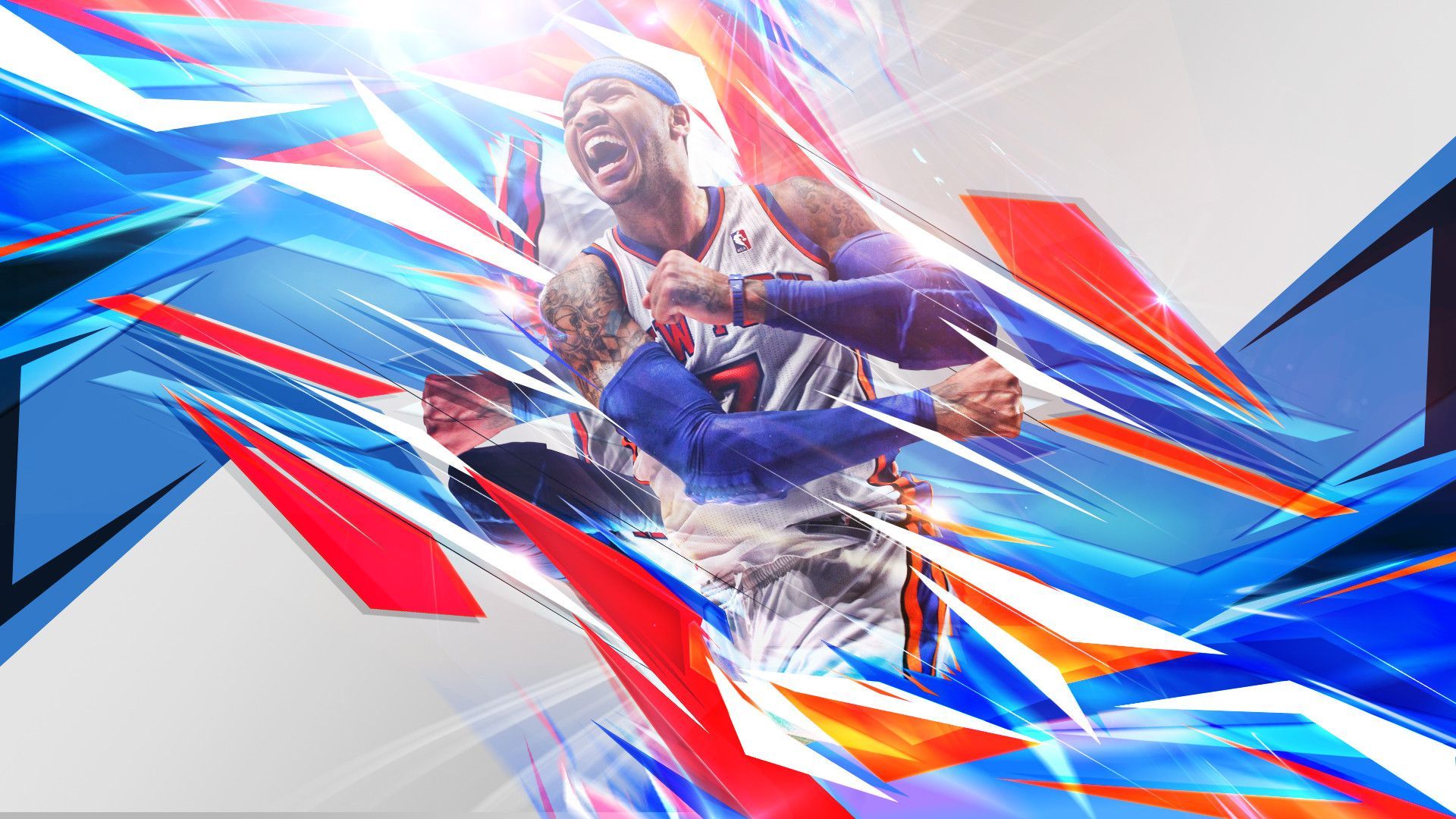 Giocatore NBA schiacciata astratta, basket americano, 1920x1080 Full HD, Laptop