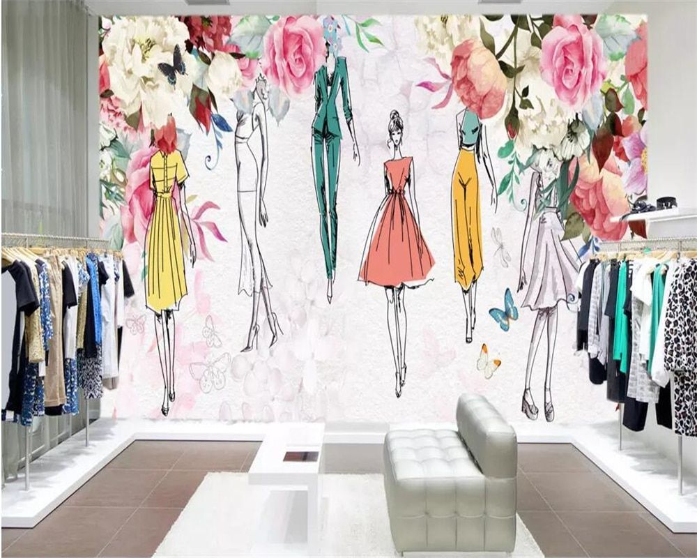 Murale fiori e figure moda, 1000x800 HD, Laptop