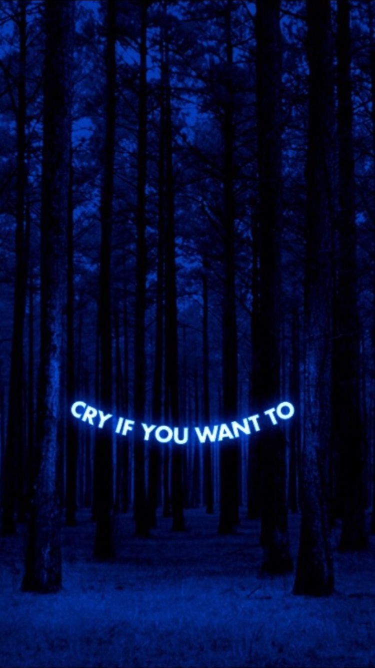 Scritta neon blu foresta, 750x1334 Verticale, Mobile