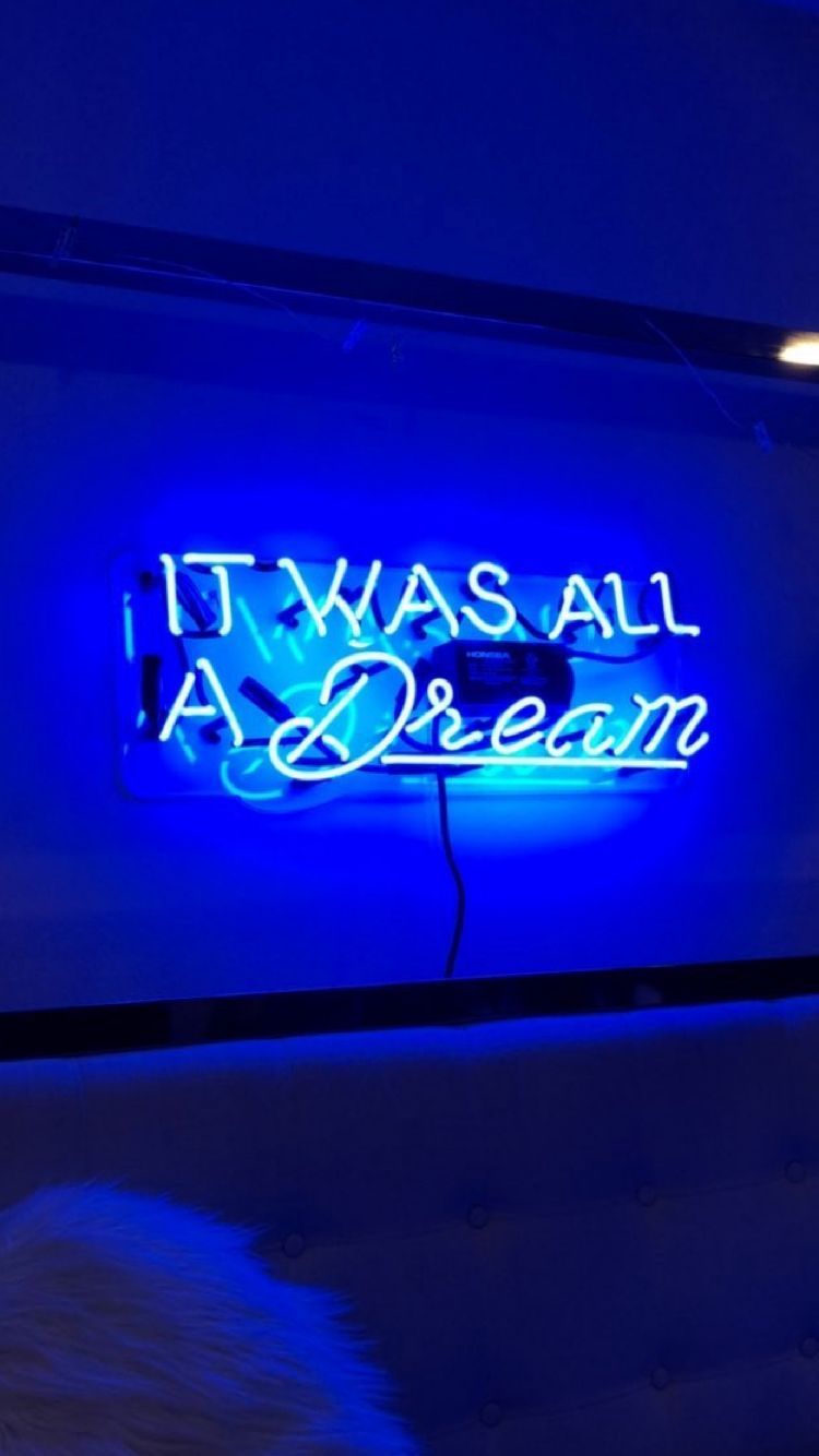 Insegna neon blu 'It Was All A Dream', 750x1334 Verticale, Mobile
