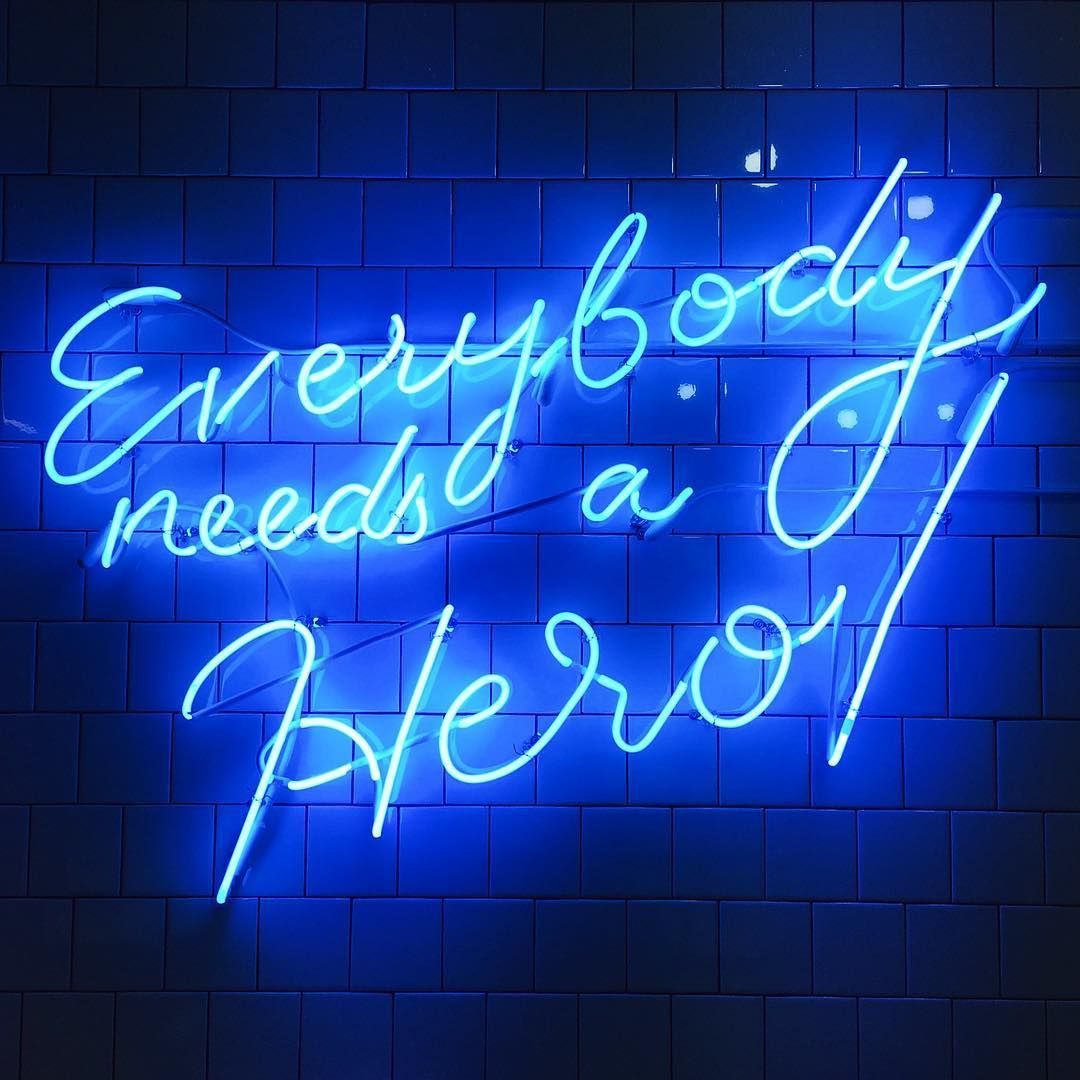 Insegna neon blu testo, 1080x1080 HD, Desktop
