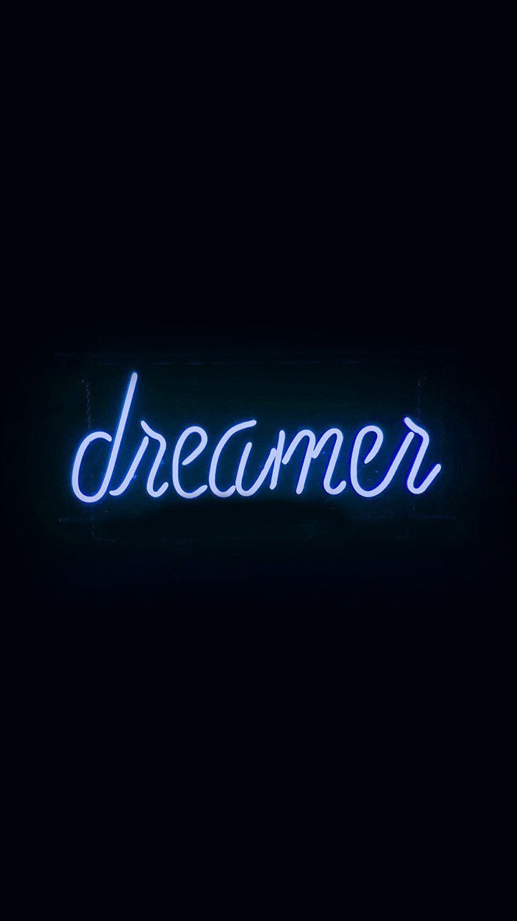 Insegna neon blu 'dreamer', 750x1334 Verticale, Telefono