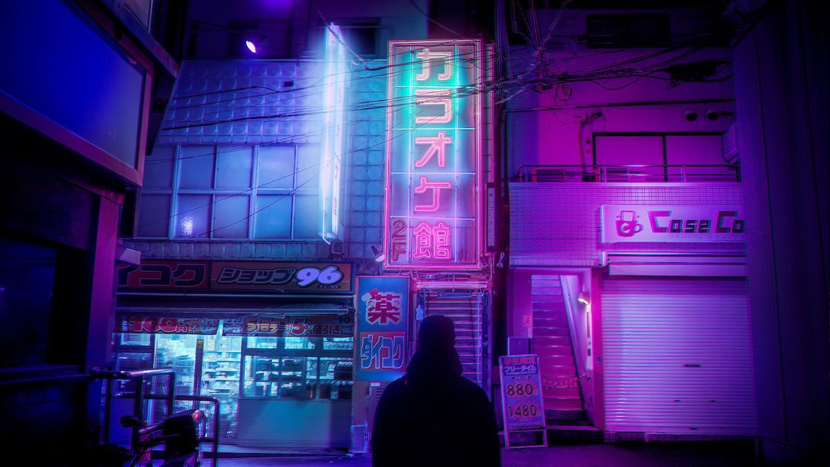 Vicolo neon notturno Tokyo, 1200x675 HD, PC