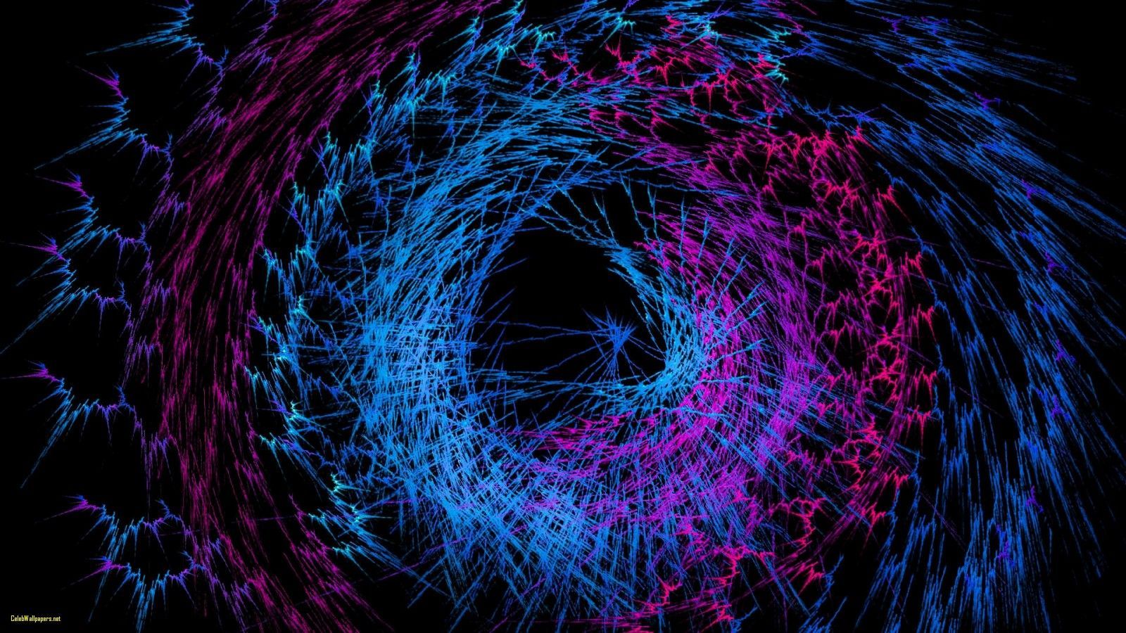 Spirale neon frattale astratta, 1600x900 HD, PC