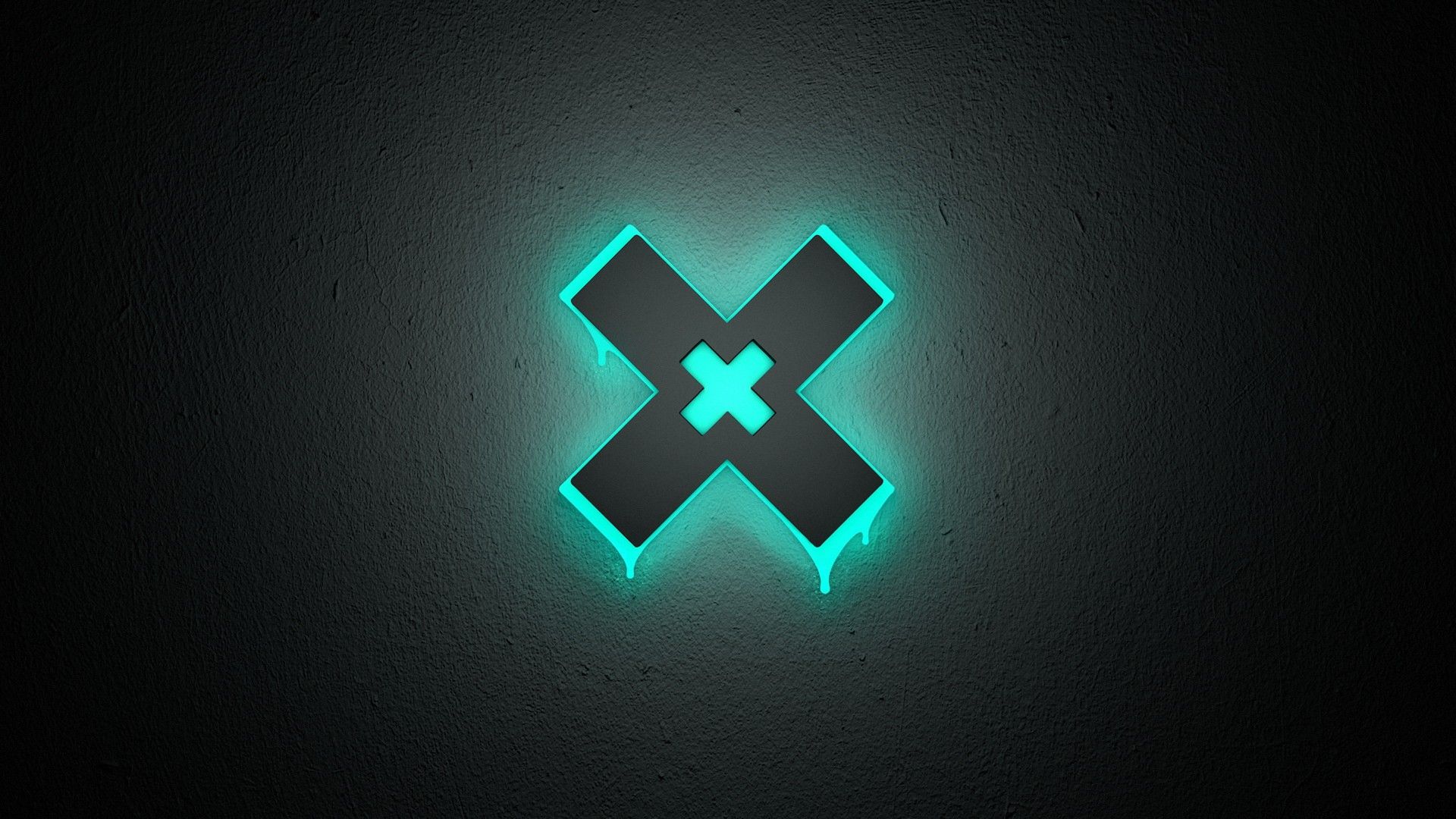 Croce X neon turchese, 1920x1080 Full HD 1080p, Desktop