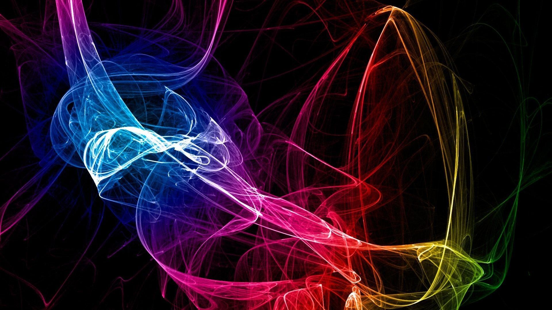 Onde luminose neon colorate, 1920x1080 1080p, Desktop
