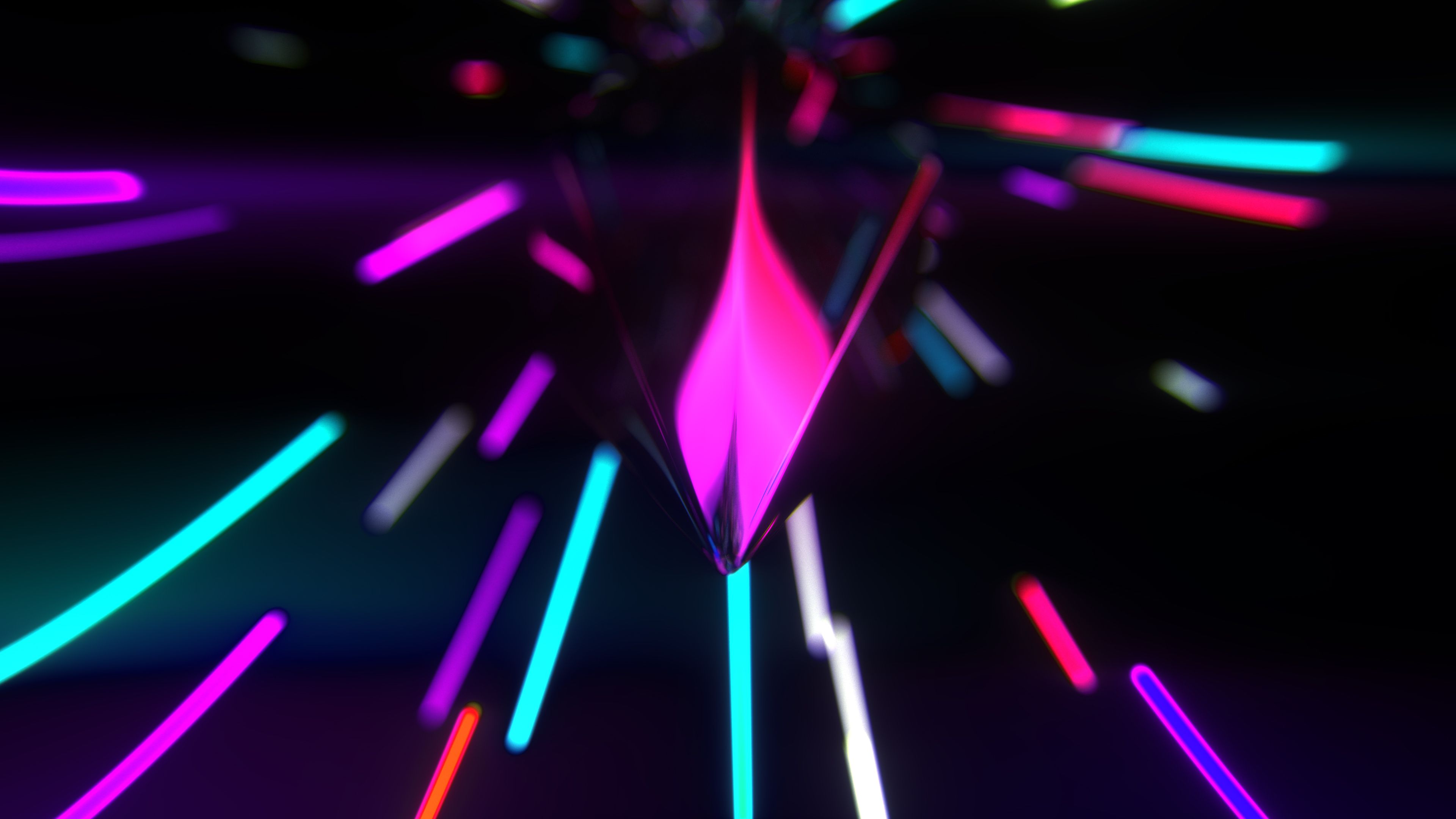 Linee neon astratte colorate, 3840x2160 4K Ultra HD, Monitor 4K