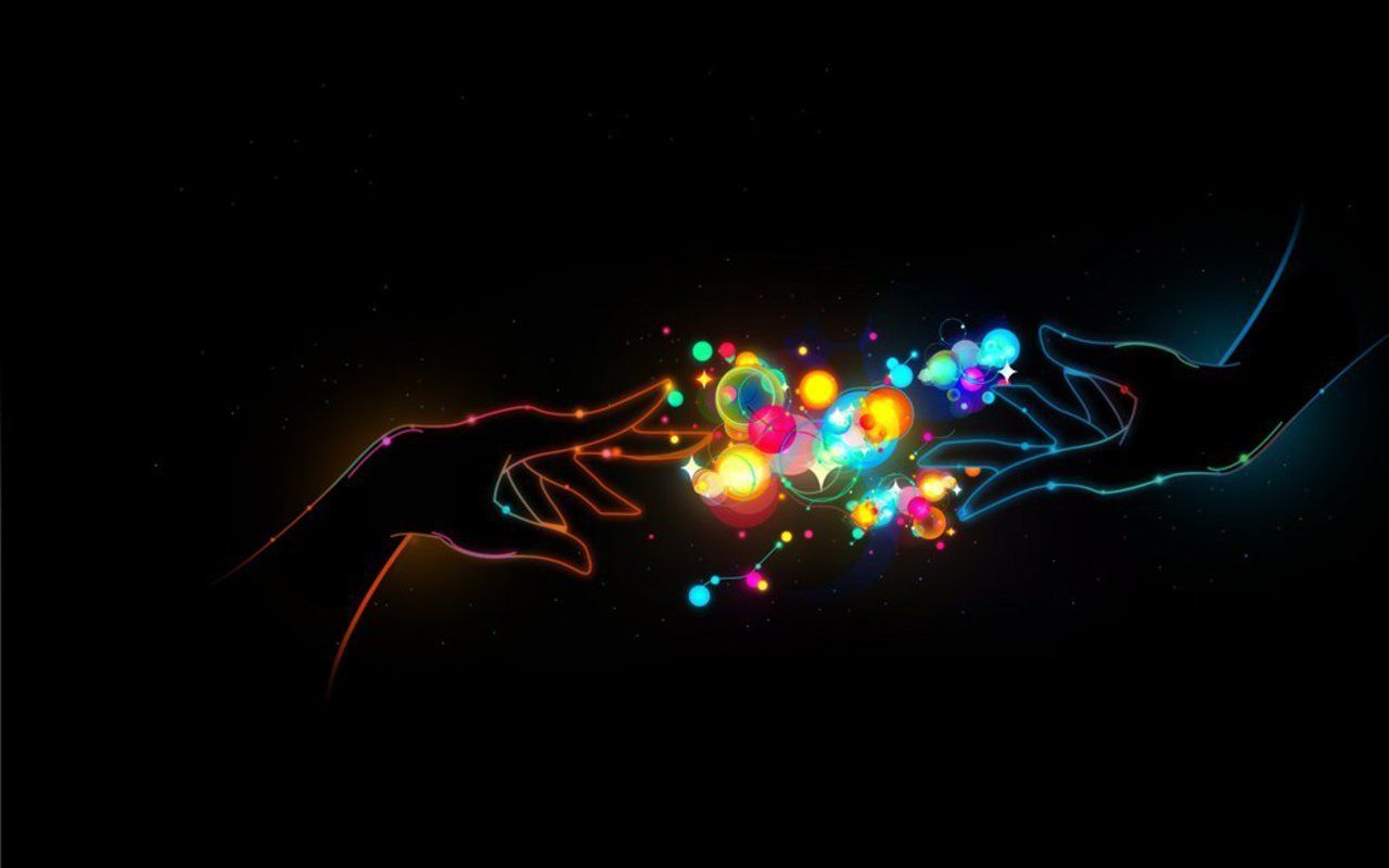 Mani neon particelle colorate, 1280x800 720p, PC