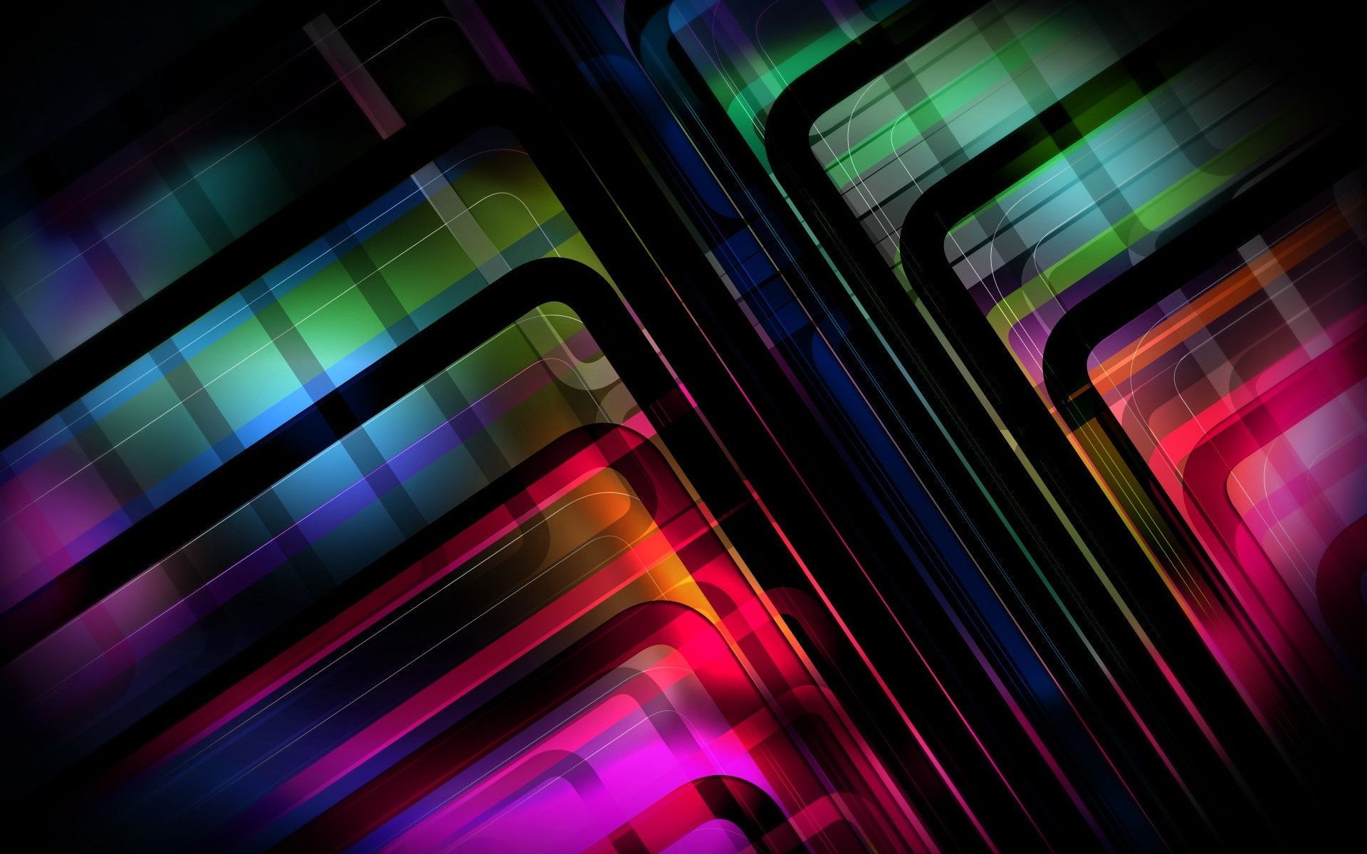 Linee curve neon multicolori, 1920x1200 Full HD+, PC Desktop