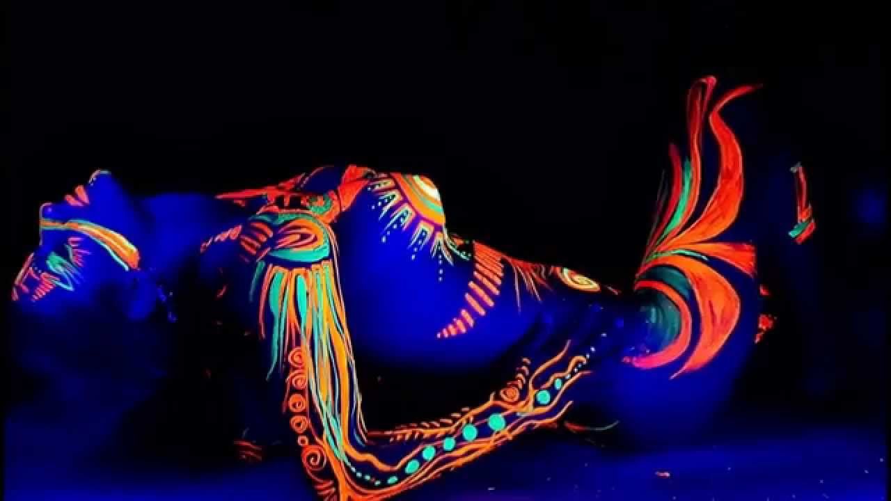 Body paint neon luce nera, 1280x720 720p, Laptop