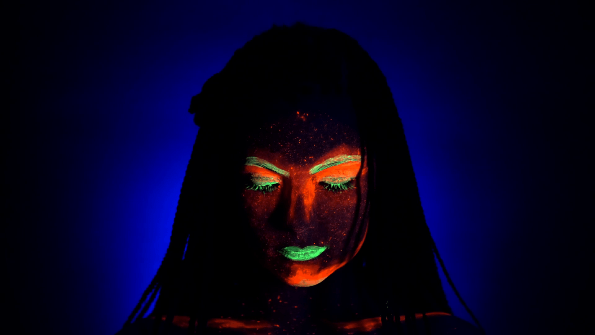 Volto donna trucco fluorescente neon, 1920x1080 Full HD, PC