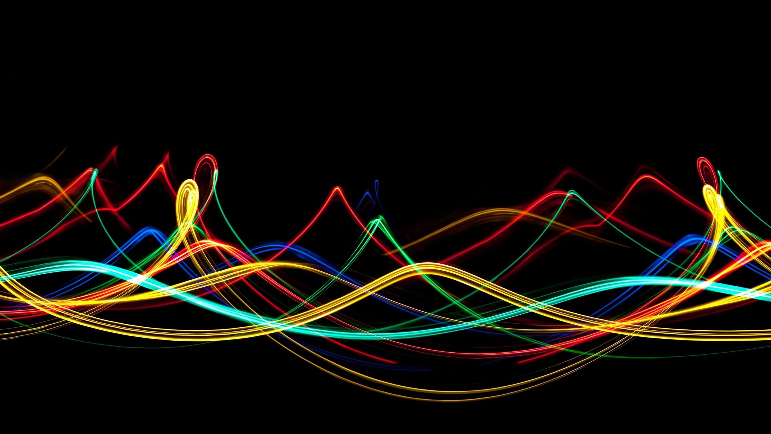 Spirali neon blu astratte, 2560x1440 1440p, Desktop