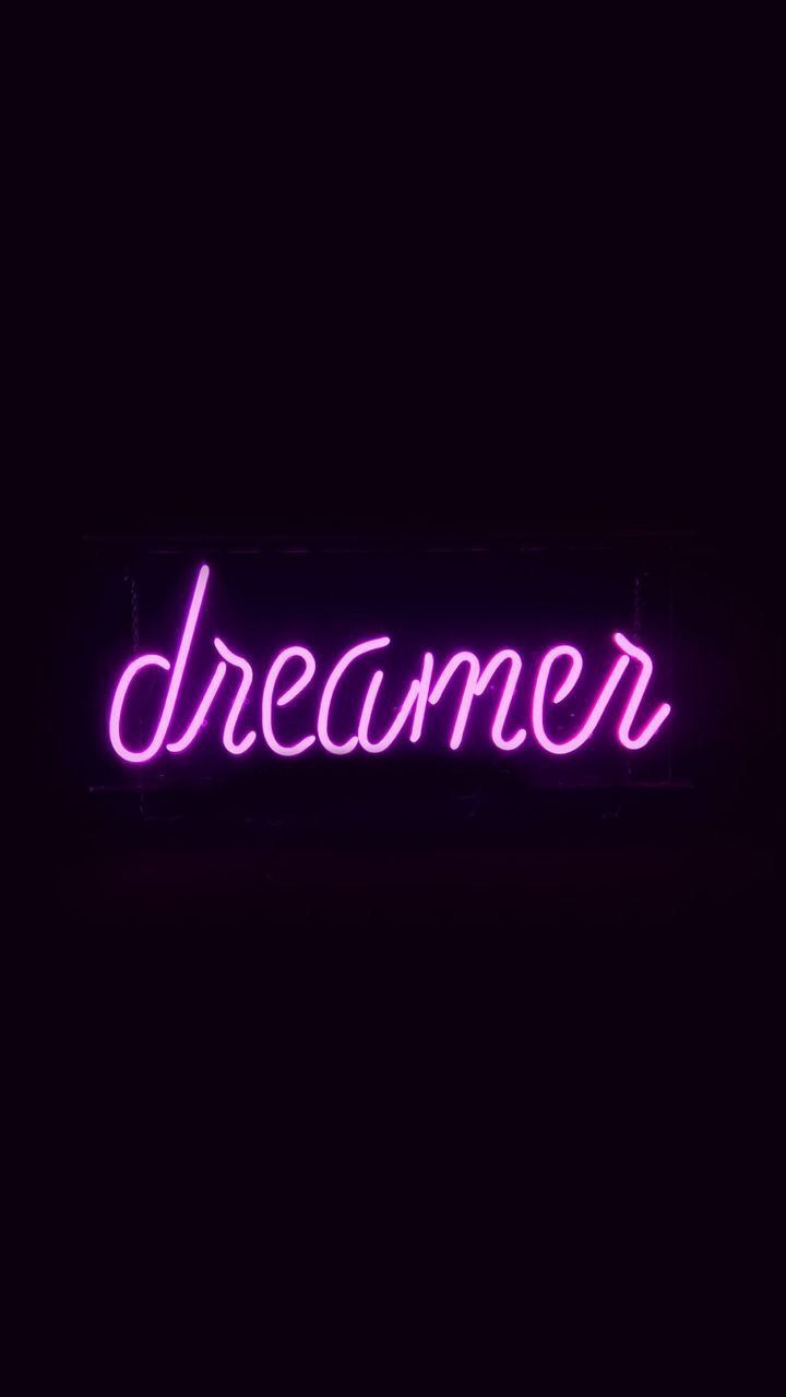 Insegna neon viola dreamer, 720x1280 Full HD Verticale, Smartphone