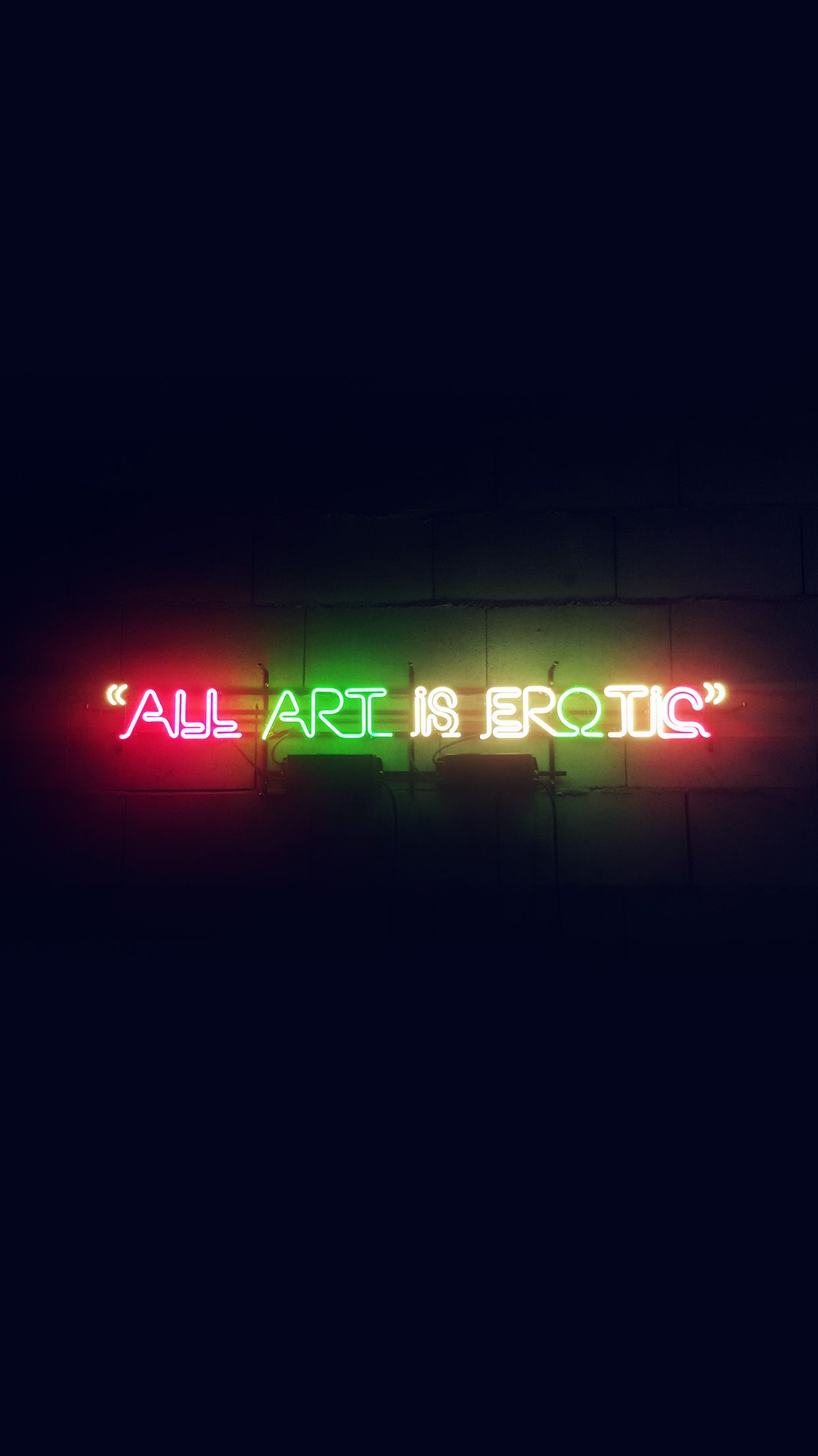 Insegna neon 'All Art Is Erotic', 1242x2208 Verticale, Mobile