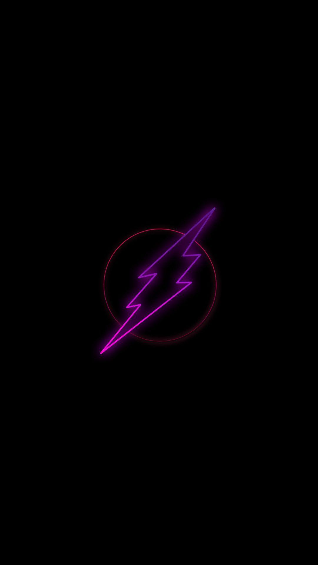 Fulmine neon viola Flash, The Flash, 1080x1920 Verticale, Telefono