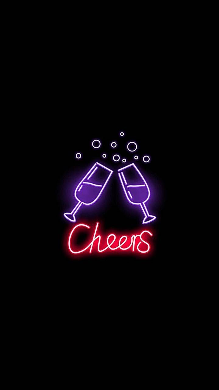 Cheers neon calici viola, 720x1280 Verticale, Telefono