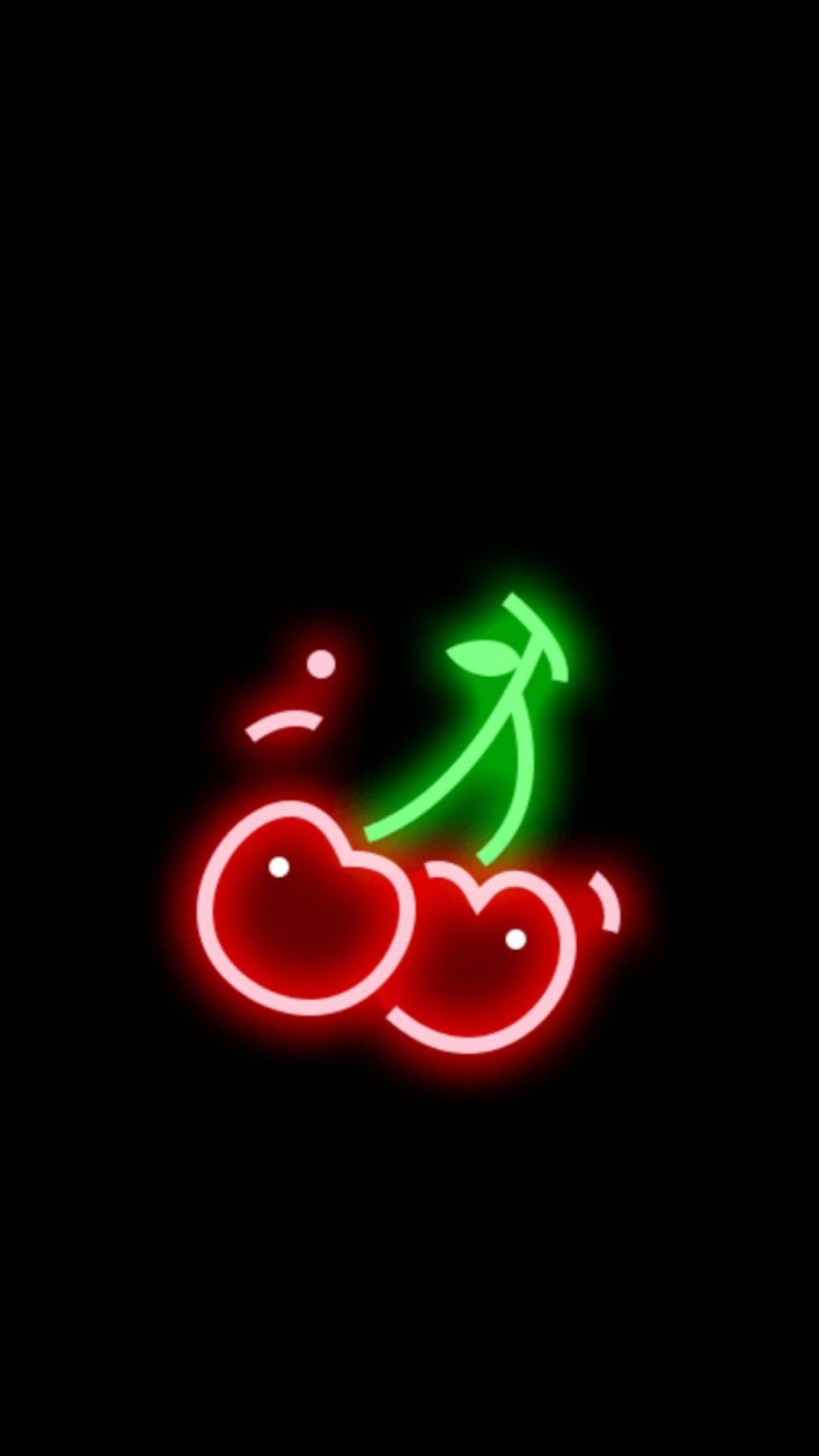 Ciliegie neon rosse verdi, 1242x2208 Full HD Verticale, iPhone