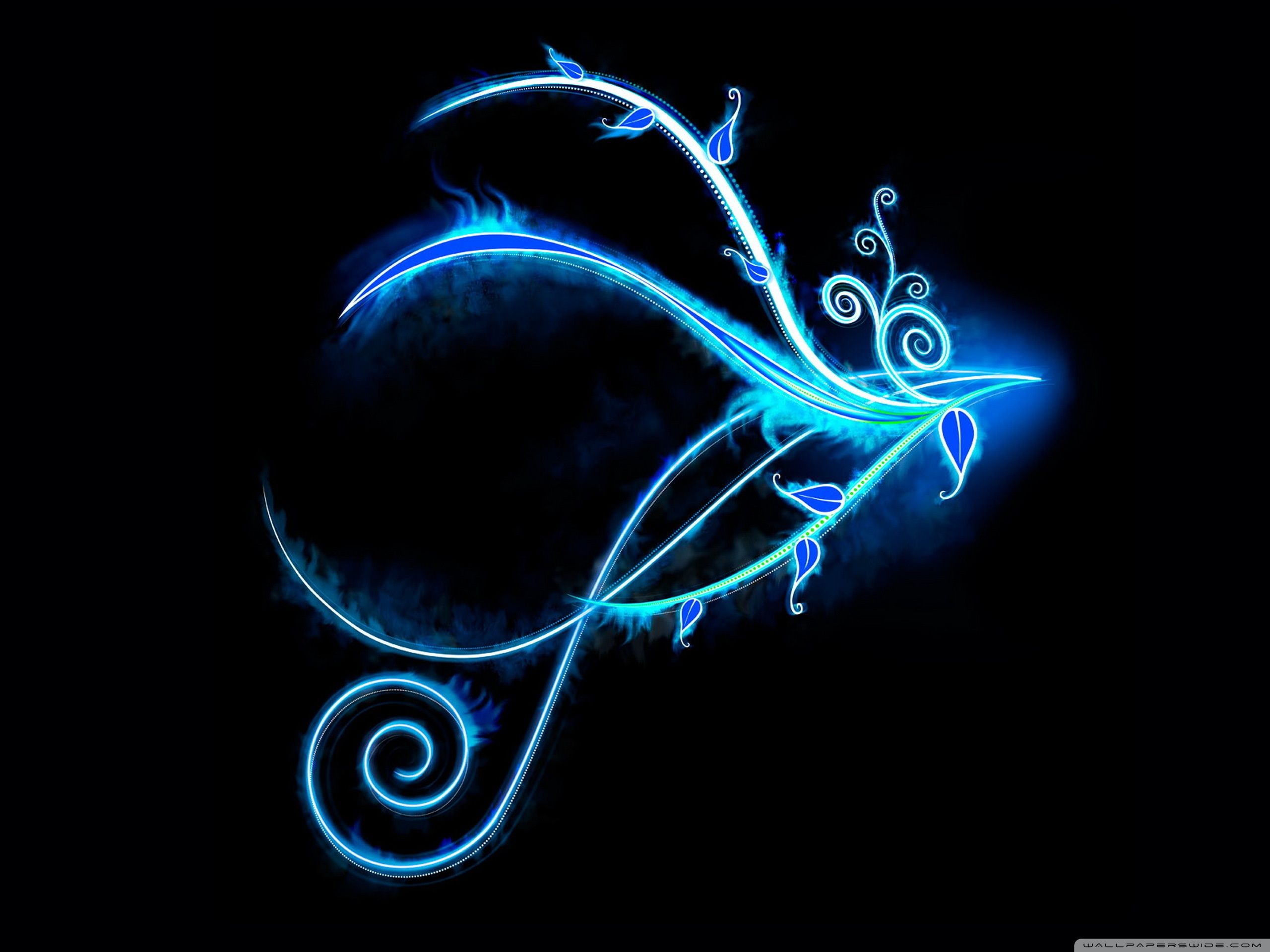 Spirali neon blu astratte, 2560x1920 WQXGA, Desktop
