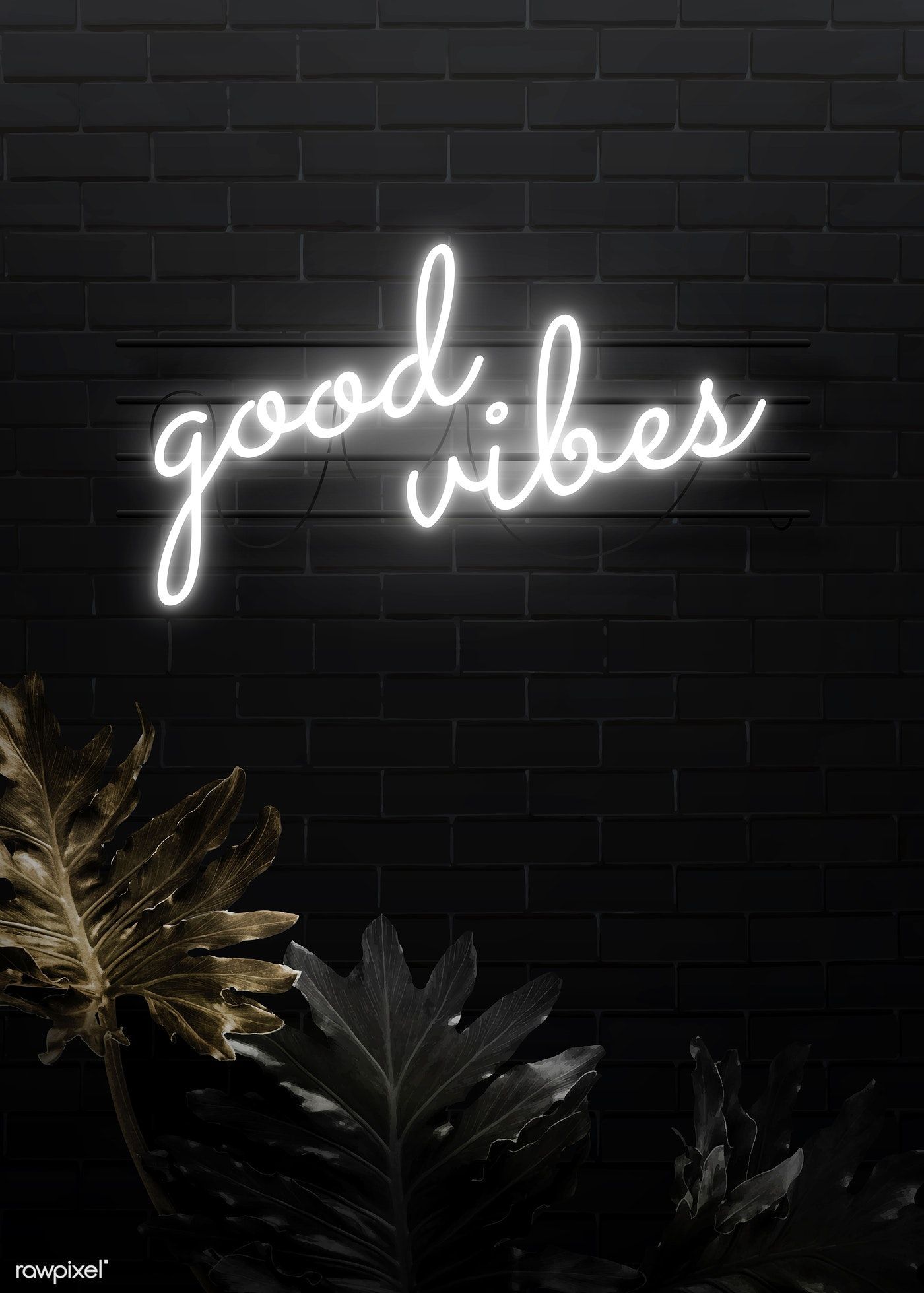 Insegna neon Good Vibes, 1400x1959 Verticale, Mobile