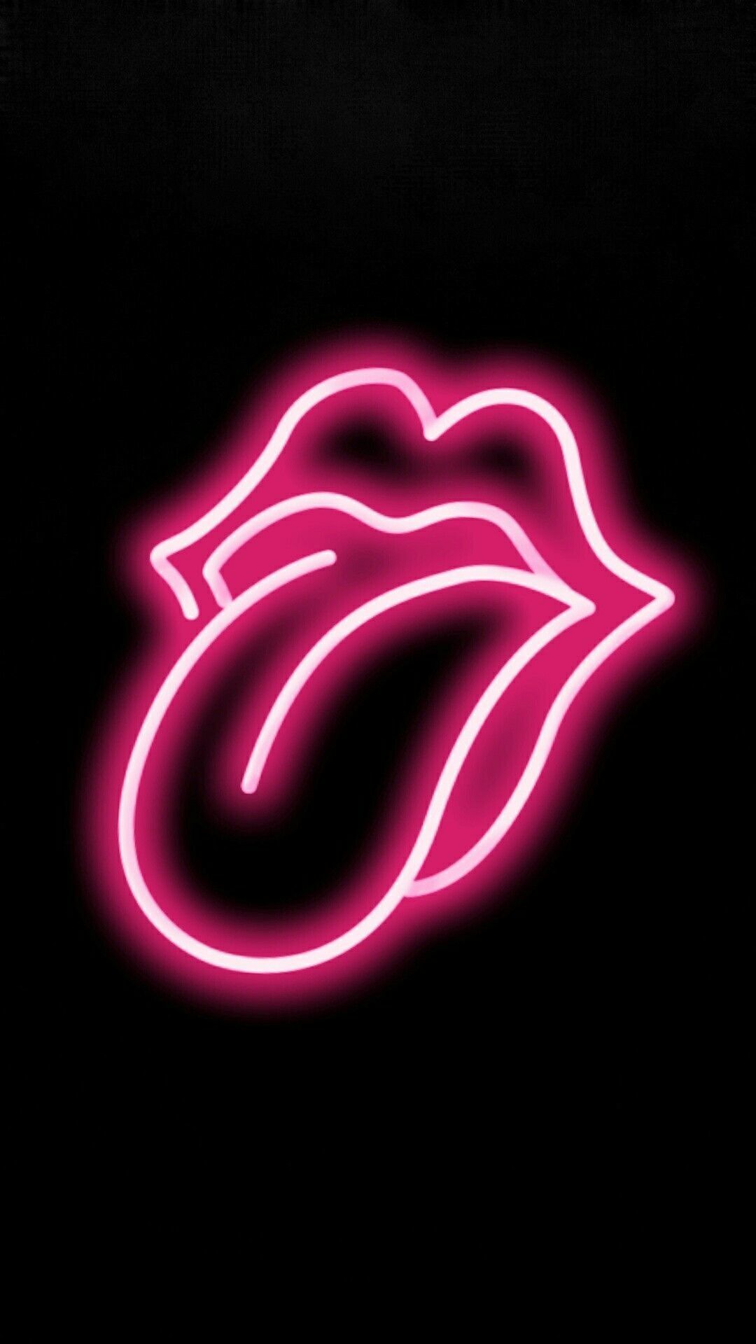 Labbra neon rosa Rolling Stones, 1080x1920 Full HD Verticale, Smartphone