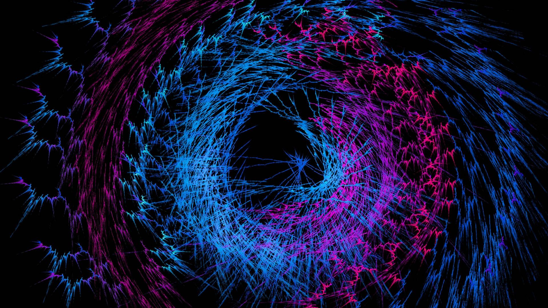 Vortice frattale neon blu viola, 1920x1080 Full HD 1080p, Desktop
