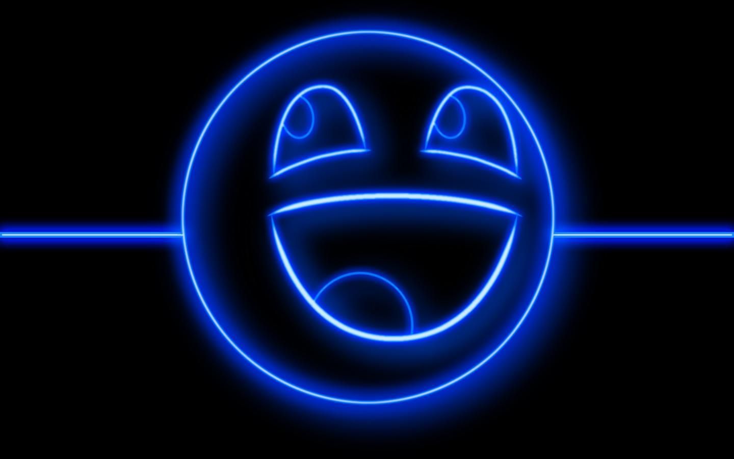 Faccina sorridente neon blu, 1440x900 720p, MacBook Air