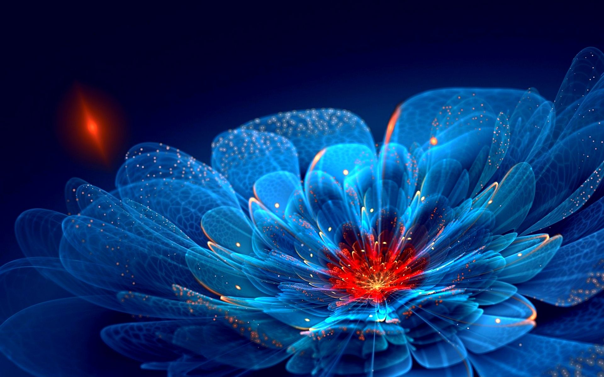 Fiore neon blu luminoso, 1920x1200 Full HD+ WUXGA, Desktop