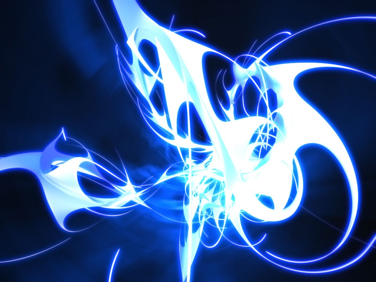 Forme astratte luminose blu neon, 1600x1200 900p, Laptop
