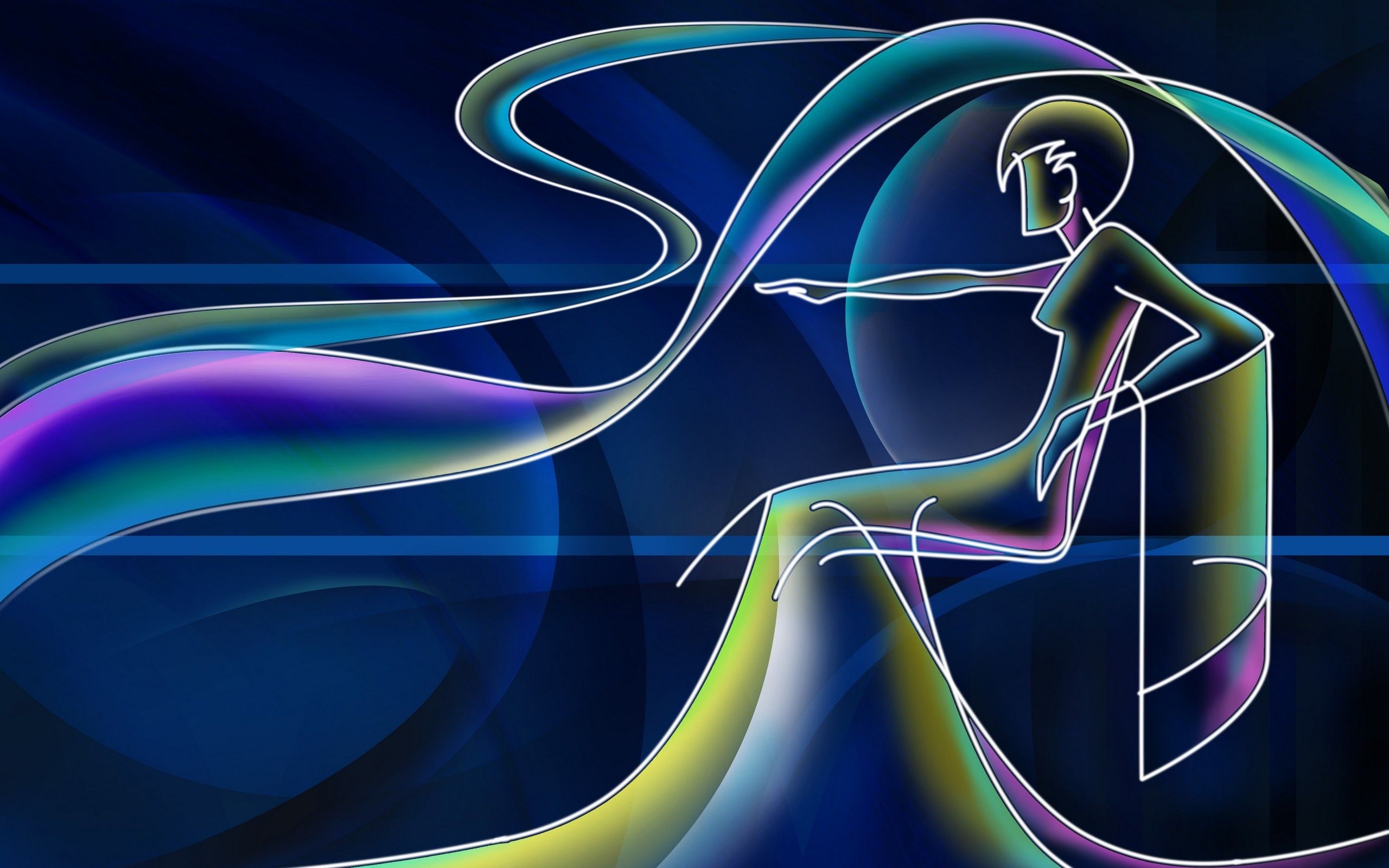 Figura astratta neon femminile, 2560x1600 2K, Laptop