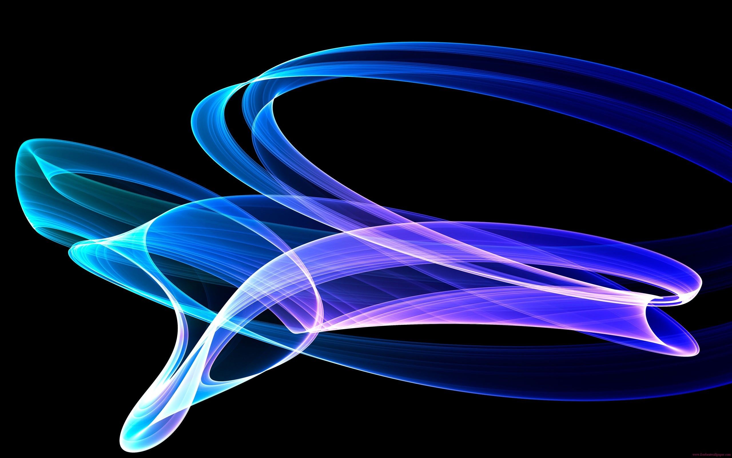 Onde astratte neon blu, 2560x1600 2K+, PC