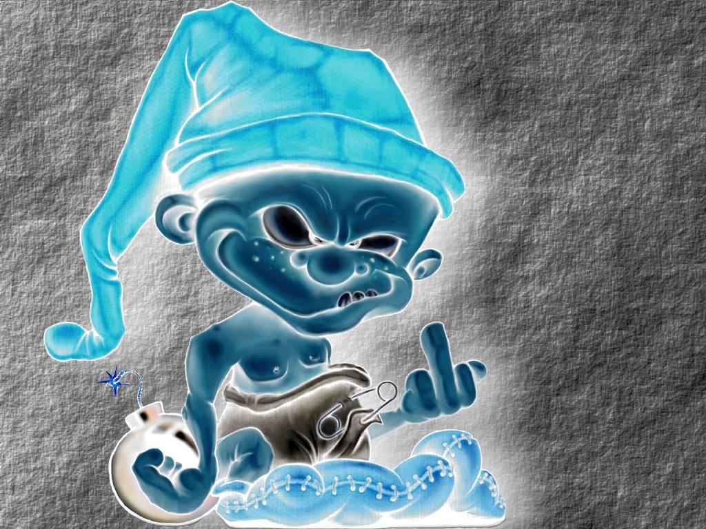 Puffo neon con dito medio, 1024x768 HD, Desktop