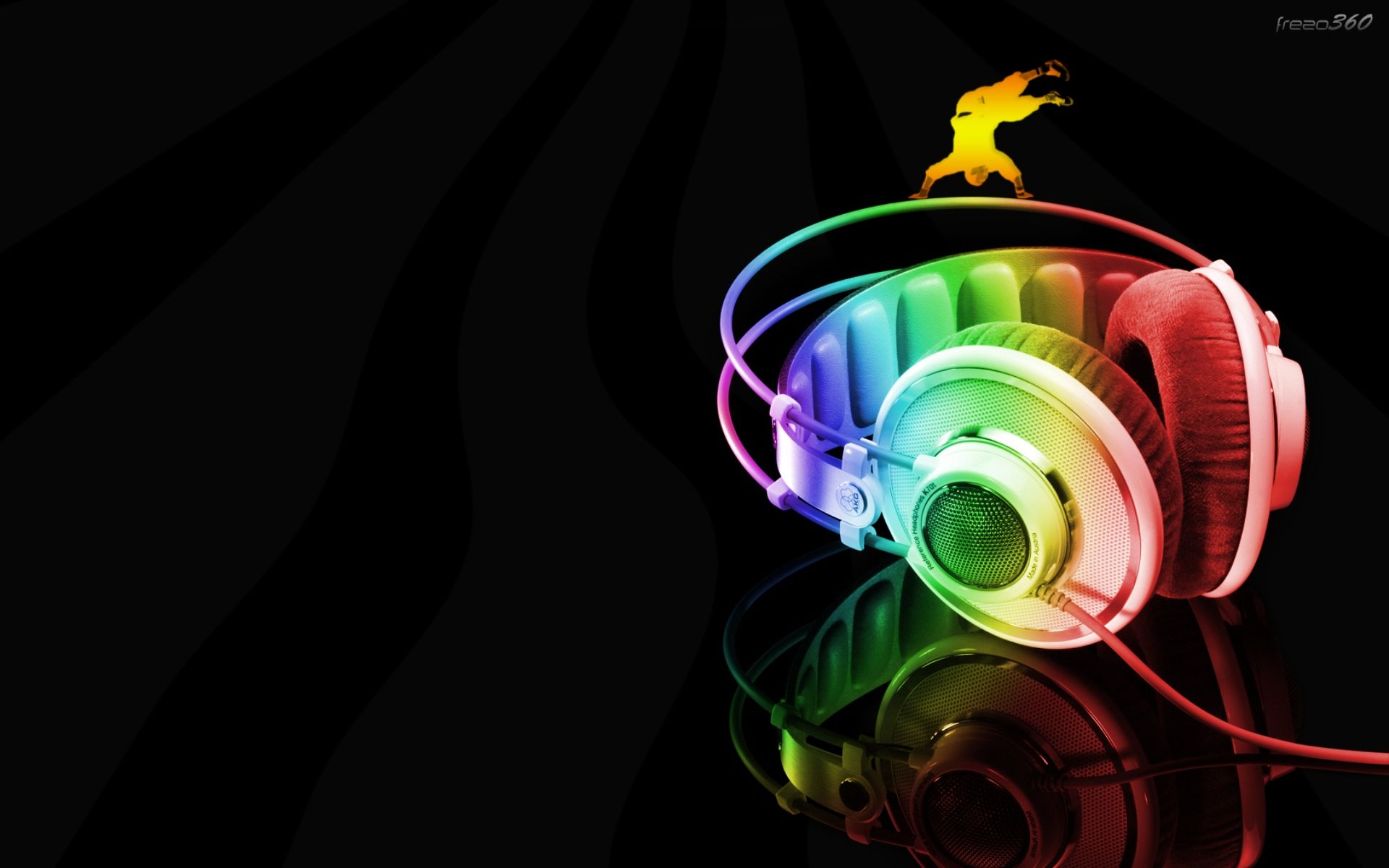 Cuffie neon arcobaleno musica, 1920x1200 WUXGA, Laptop