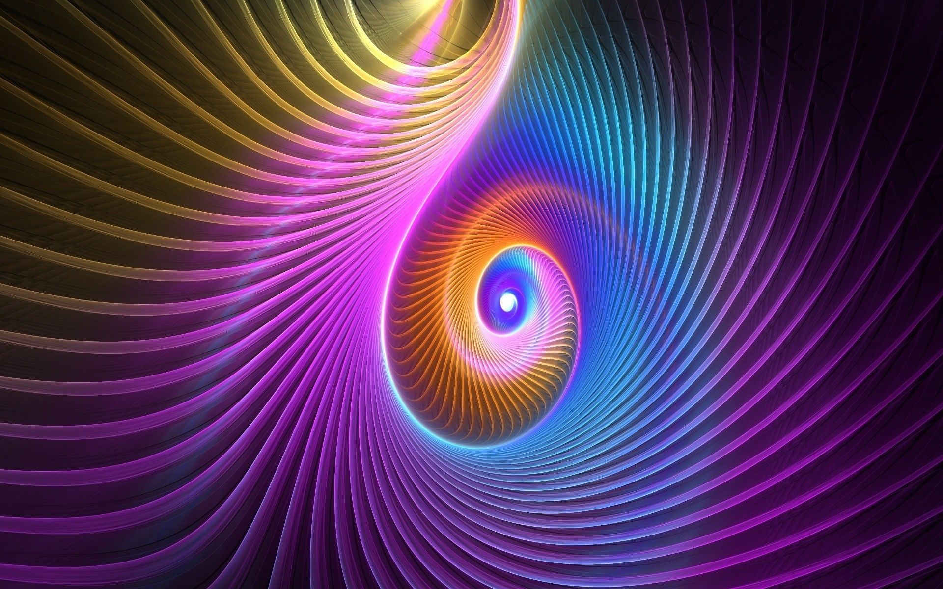 Spirale frattale neon colorata, 1920x1200 WUXGA, Desktop