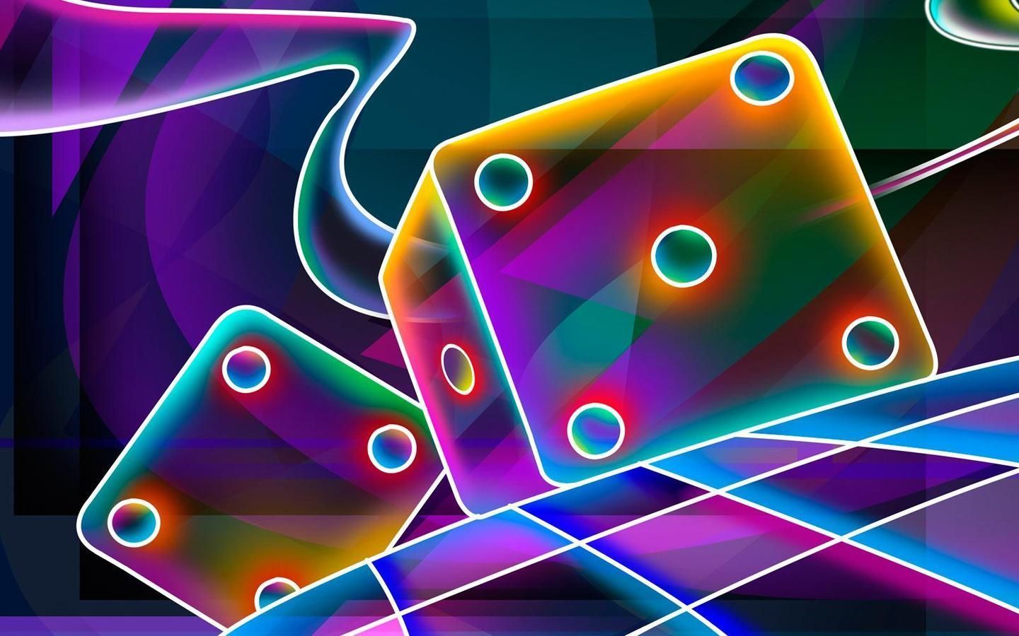 Dadi neon colorati, 1440x900 720p, PC