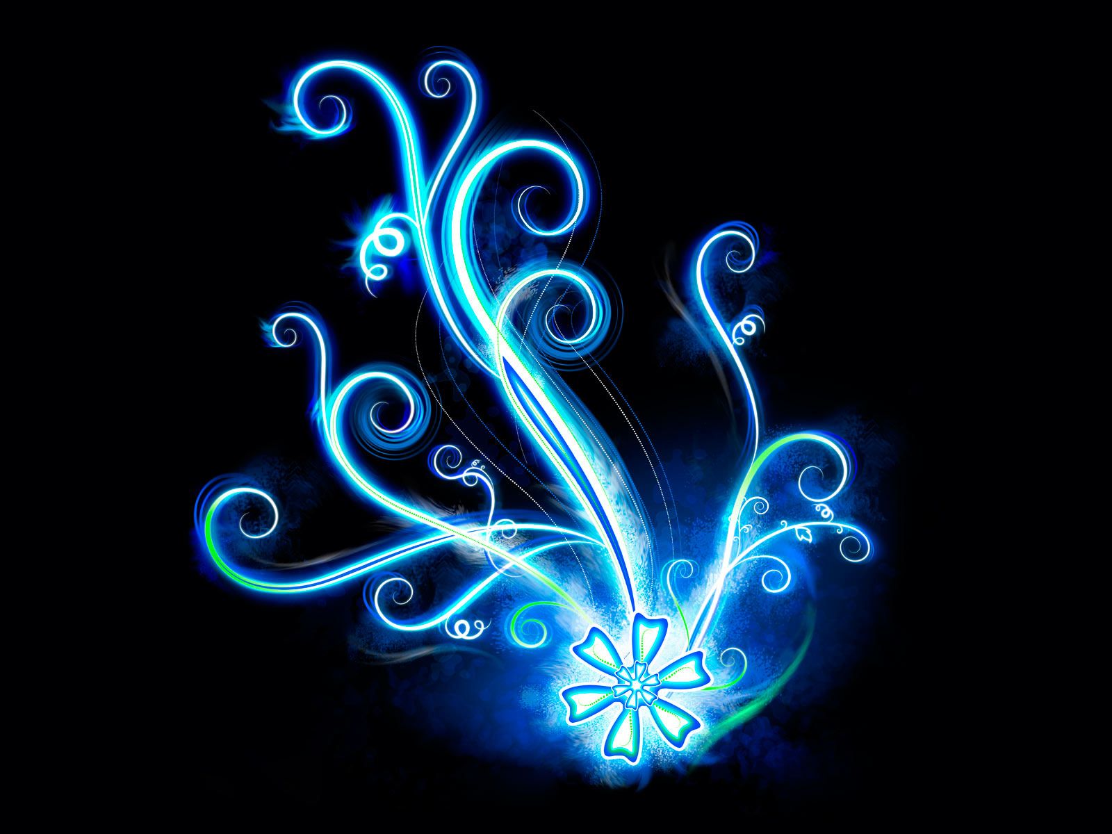 Spirali neon blu astratte, 1600x1200 900p, Desktop