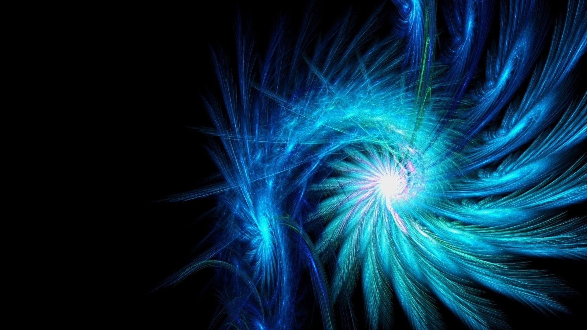 Spirale frattale blu neon, 1920x1080 Full HD 1080p, PC