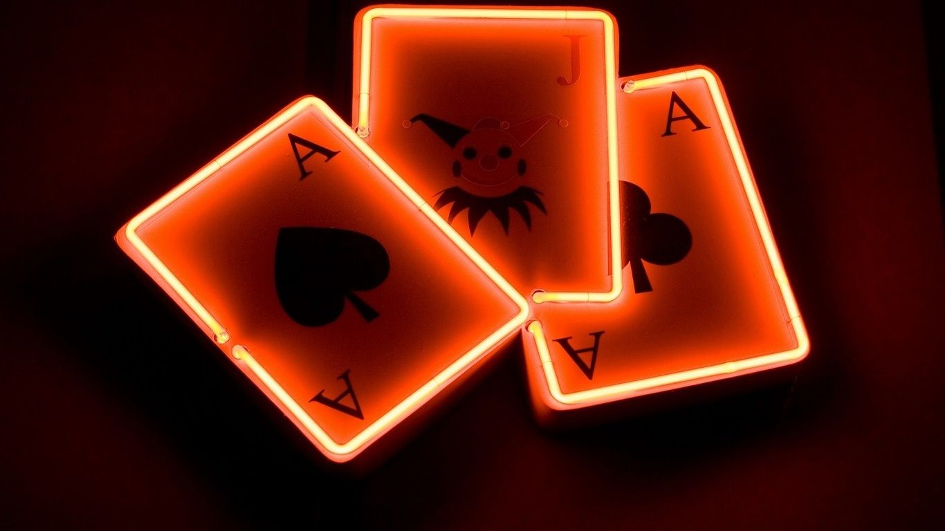Carte da gioco neon arancioni, 1366x768 HD, Desktop