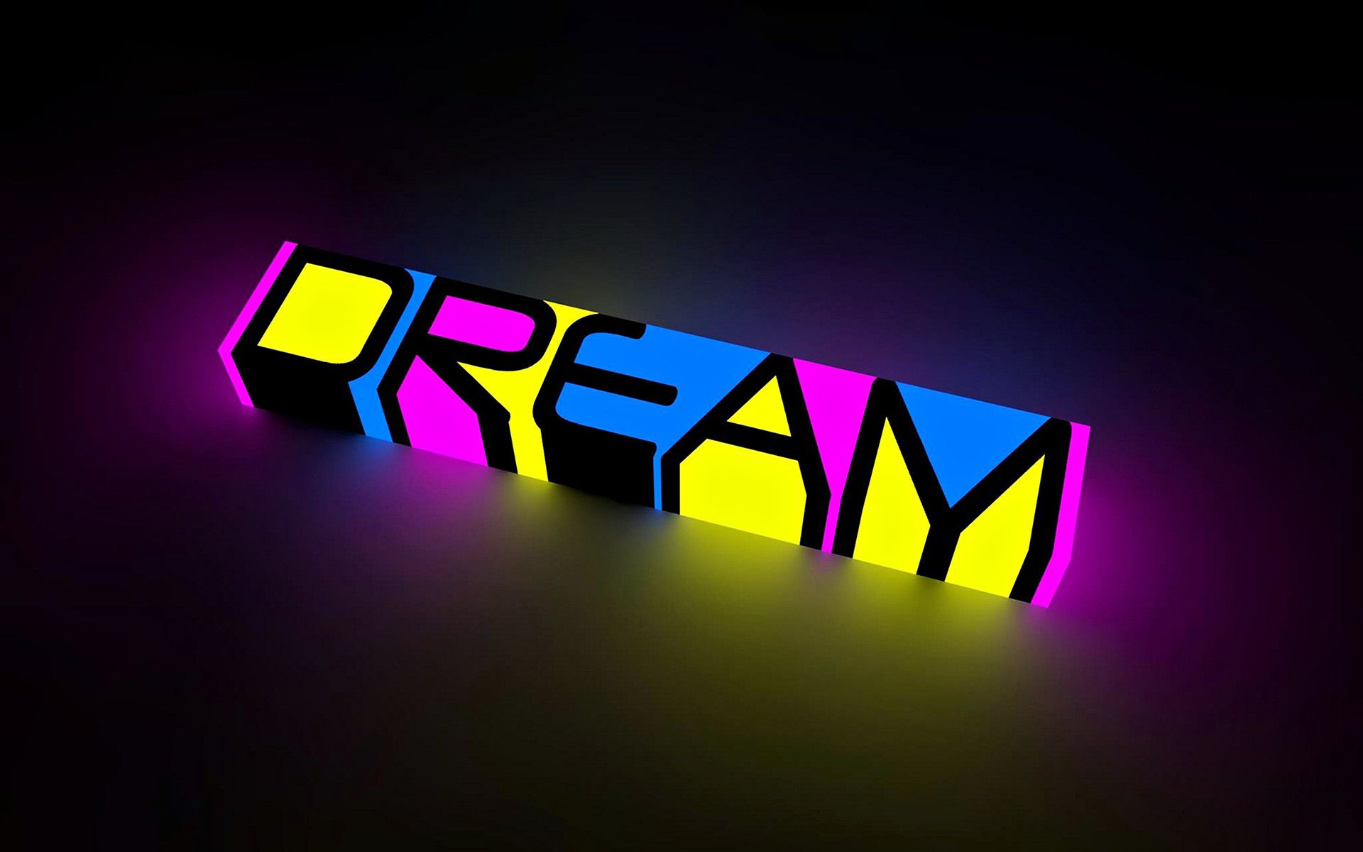 Scritta neon DREAM colorata, 1920x1200 WUXGA, Desktop
