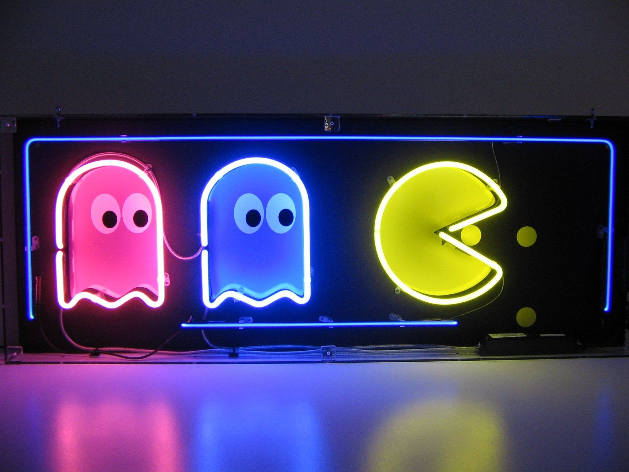 Insegna neon Pac-Man fantasmi, 2048x1536 Hi-Res, Desktop