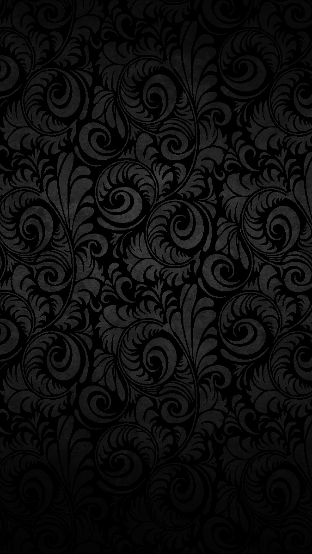 motivo floreale nero damascato, 1080x1920 Verticale, Telefono