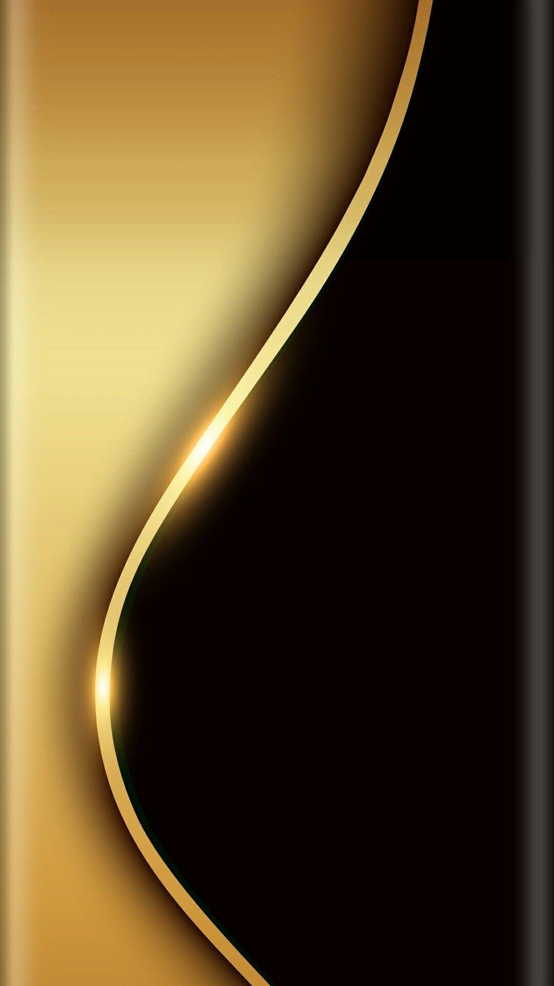 Onda astratta nero e oro, 1080x1920 Verticale, Telefono