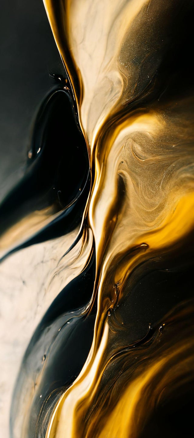Vernice fluida nero oro, 640x1440 Full HD Verticale, iPhone