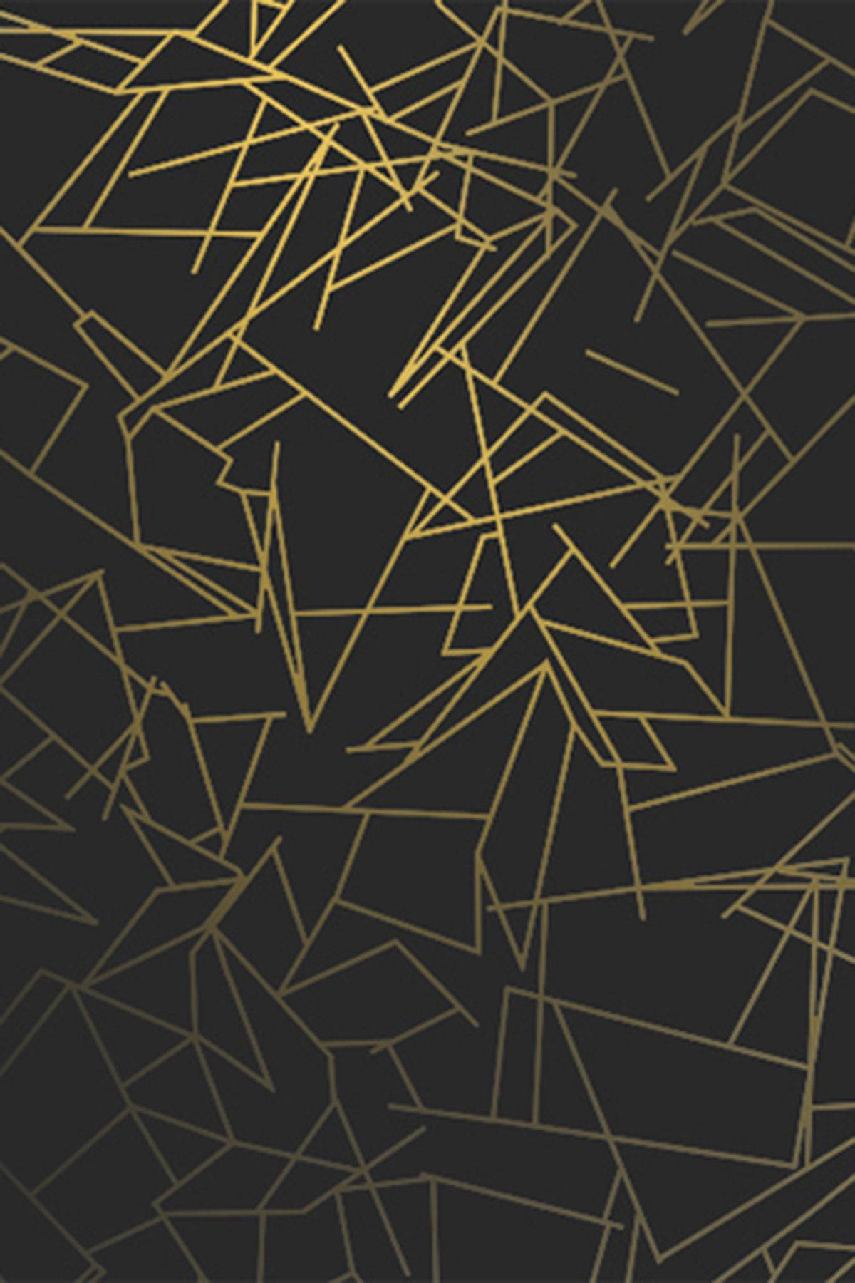 Linee geometriche oro nero, 1200x1800 Verticale, Mobile