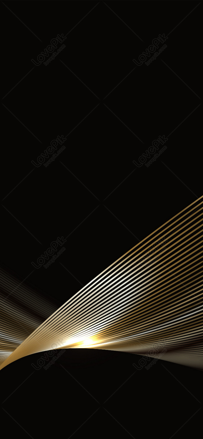Linee dorate astratte sfondo nero, 650x1407 Verticale, Mobile