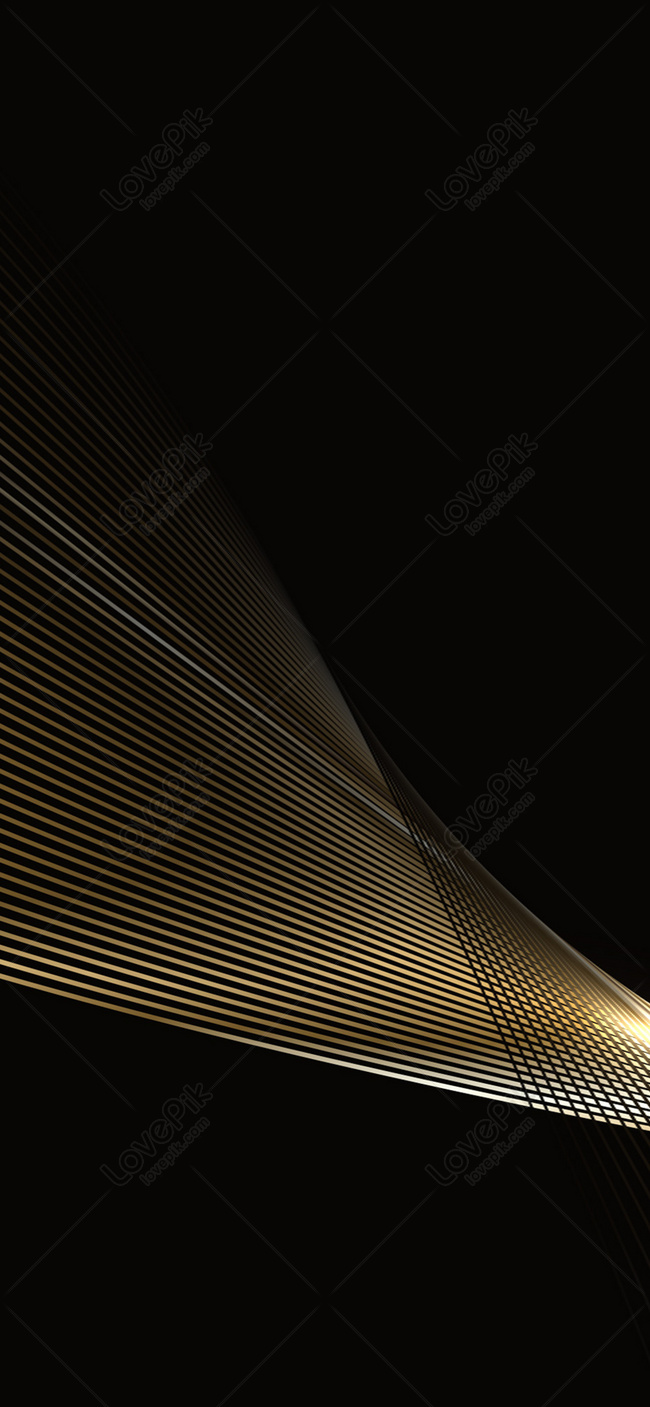 Linee dorate astratte nero, 650x1407 Verticale, Xiaomi
