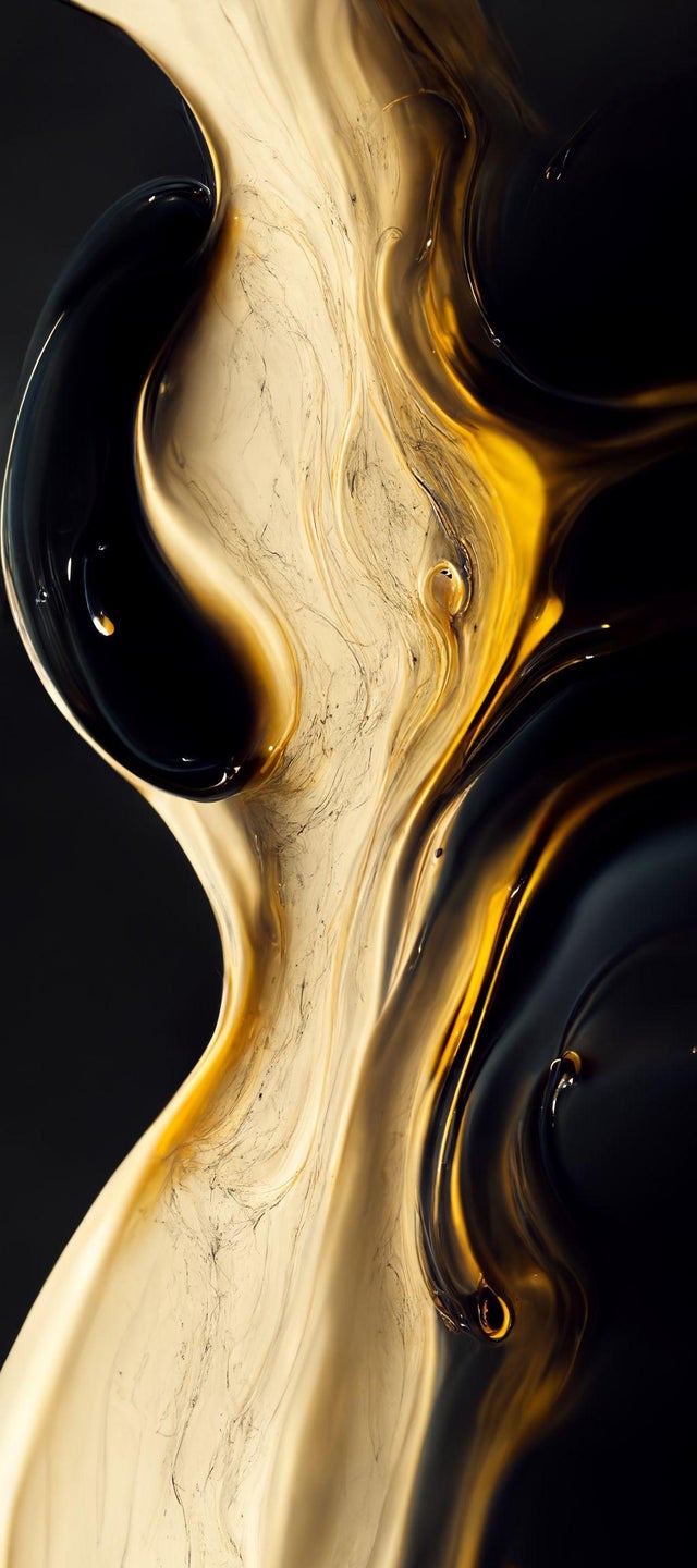 Astratto fluido nero e oro, 640x1440 Full HD Verticale, iPhone